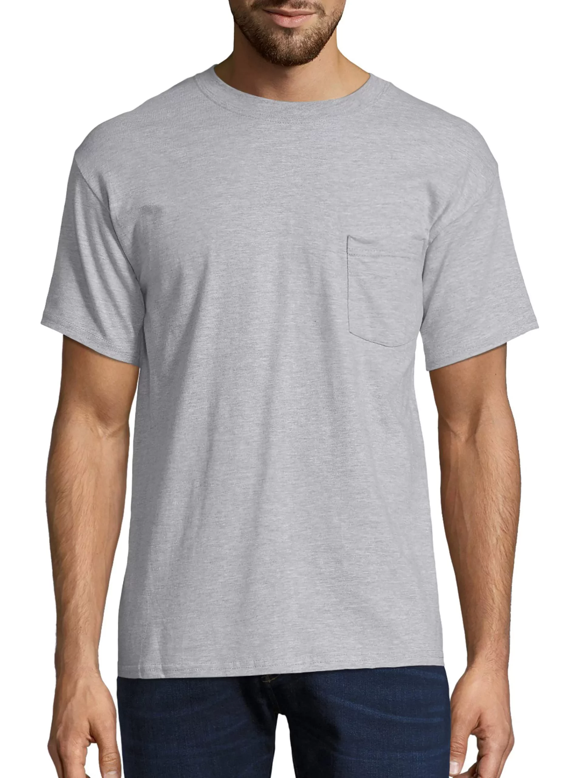 Soft and Durable Hanes Mens Tagless Short Sleeve Pocket T Shirt for Everyday Comfort